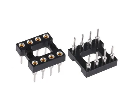 63-7677-10　TE Connectivity DIPLOMATE 800 2.54mm Pitch Vertical 8 Way, Through Hole Turned Pin Open Frame IC Dip Socket, 3A　2-1571586-2