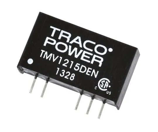 63-7658-53　TRACOPOWER TMV EN 1W Isolated DC-DC Converter Through Hole, Voltage in 10.8 → 13.2 V dc, Voltage out ±15V dc　TMV 1215DEN