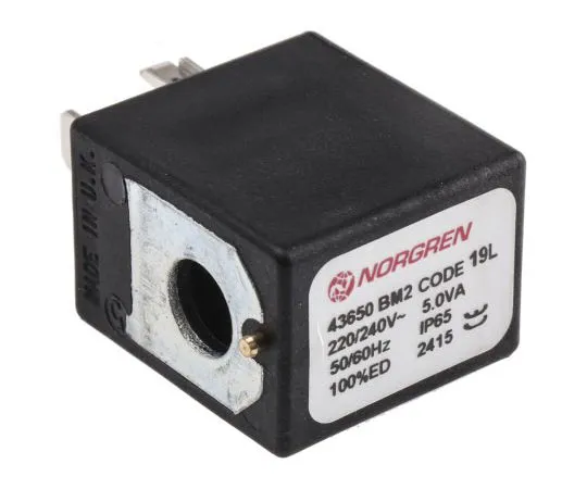 63-7638-17　Norgren 220/240V ac 5 (Hold) VA, 6 (Inrush) VA Replacement Solenoid Coil, Compatible With V60, V61, V62, V63　V10626-A19L
