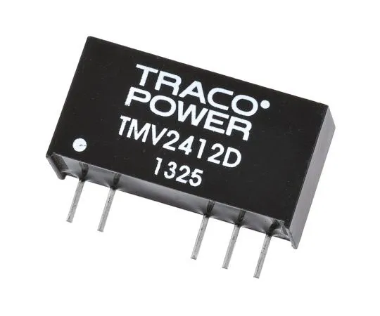 63-7658-43　TRACOPOWER TMV 1W Isolated DC-DC Converter Through Hole, Voltage in 21.6 → 26.4 V dc, Voltage out ±12V dc　TMV 2412D