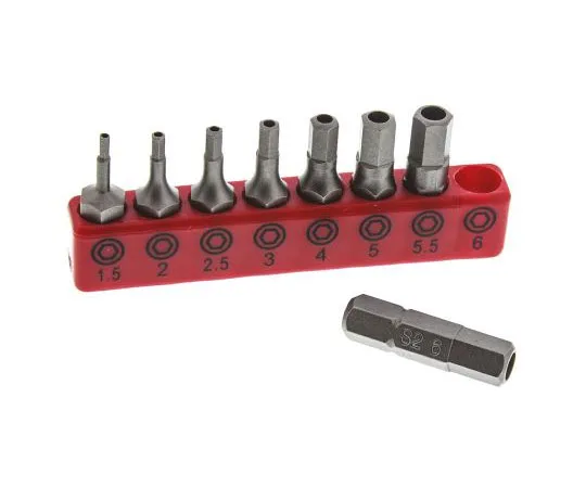 63-7638-10　RS Pro Hexagon Bit Set 8 pieces, 1.5; 2; 2.5; 3; 4; 5; 5.5; 6 mm　615-9237