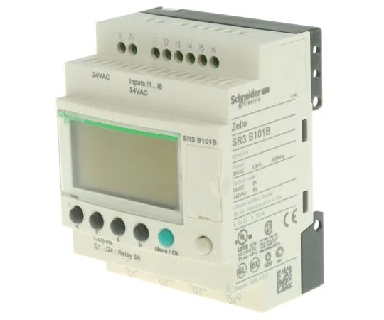 63-7572-46　Schneider Electric Zelio Logic Module, 24 V ac Relay, 6 x Input, 4 x Output With Display　SR3B101B