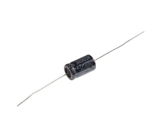 63-7727-76　RS PRO 4.7μF 250V dc Aluminium Electrolytic Capacitor, Through Hole 10 (Dia.) x 17mm +105°C 10mm 17mm　162-0719