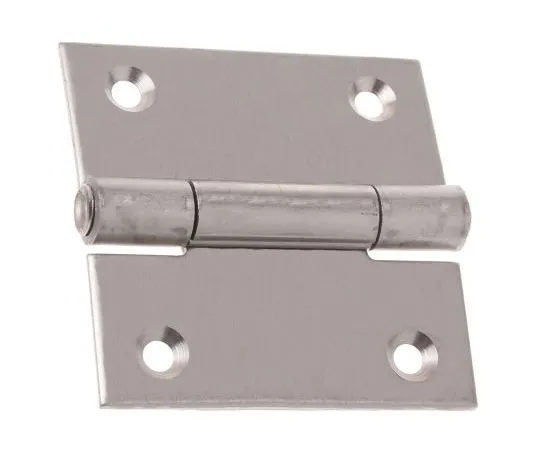 63-7550-47　Pinet Raw Stainless Steel Square Hinge with a Riveted Pin Screw, 60mm x 60mm x 2mm　52-A-3873