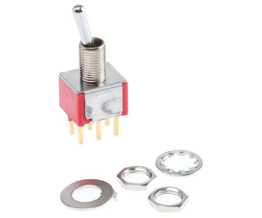 63-7736-06　TE Connectivity Double Pole Double Throw (DPDT) Toggle Switch, Latching, PCB　2-1825138-4
