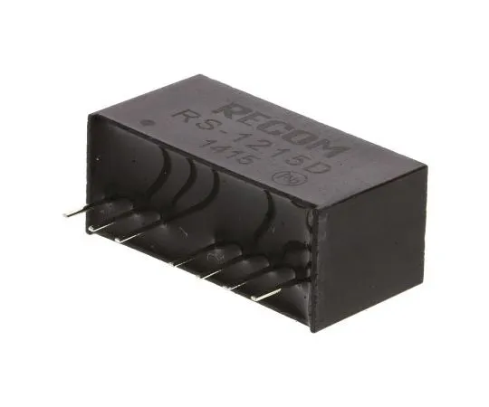 63-7587-25　Recom RS 2W Isolated DC-DC Converter Through Hole, Voltage in 9 → 18 V dc, Voltage out ±15V dc　RS-1215D