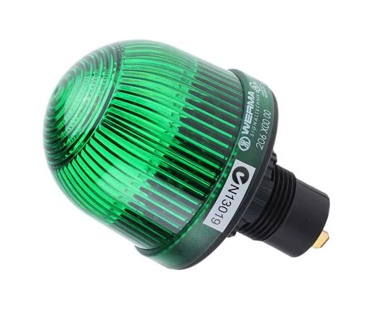 63-7555-36　Incandescent, LED, Steady Beacon 206 Series, Green, Panel Mount, 12 → 48 V ac/dc　20620000