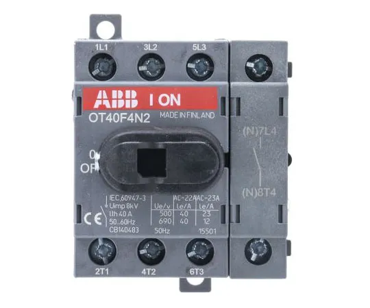 63-7692-05　4 Pole DIN Rail Non F***d Isolator Switch, 40 A, 11 kW, IP20　OT40F4N2  1SCA104932R1001