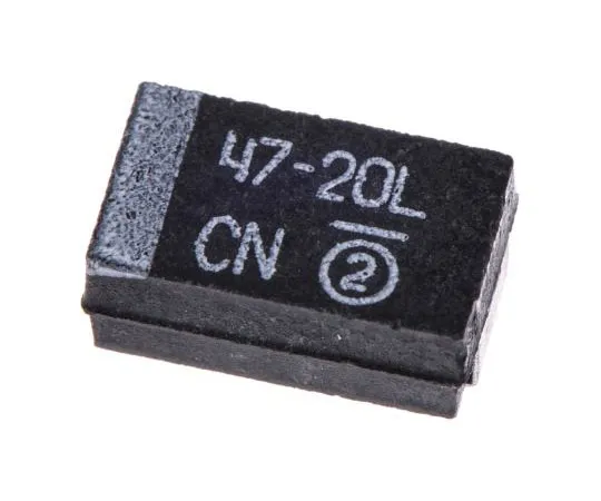 63-7690-38　Vishay Tantalum Capacitor 47μF 20V dc MnO2 Solid ±10% Tolerance 293D Series　293D476X9020D2TE3