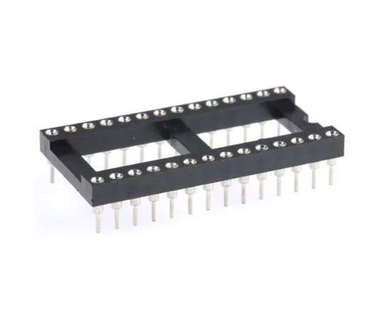 63-7675-27　ASSMANN WSW 2.54mm Pitch Vertical 28 Way, Through Hole Turned Pin Open Frame IC Dip Socket, 3A　AR 28 HZL-TT