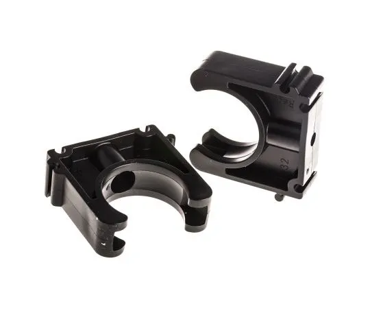63-7641-38　Georg Fischer PP Black Pipe Clamp, 0.63in x 2in x 1.42in, 0.24in　167061038