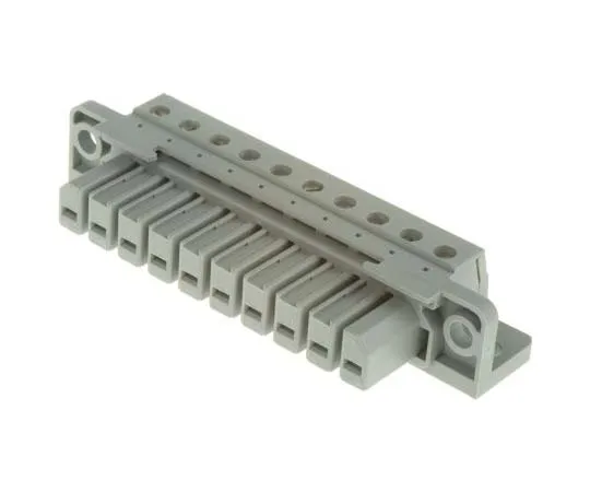 63-7706-50　Phoenix Contact CLIPLINE HCC Non-F***d Terminal Block, 10 Way/Pole, Screw Down Terminals, 24 → 12 AWG, Nylon,　1600001