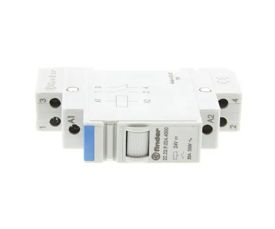 63-7600-59　Finder22 Series SPST-NC, SPST-NO Non-Latching Relay DIN Rail, 24V dc Coil, 20A　22.23.9.024.4000