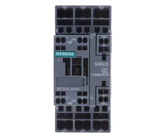 63-7721-65　Siemens 3 Pole Contactor, 12 A, 230 V ac Coil, SIRIUS Innovation, 3NO, 5.5 kW　3RT2024-2AP00