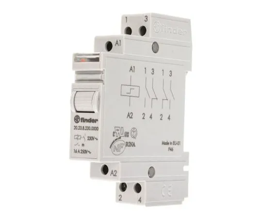 63-7600-52　DPST DIN Rail Latching Relay 16 A, 230V ac　20.23.8.230.0000