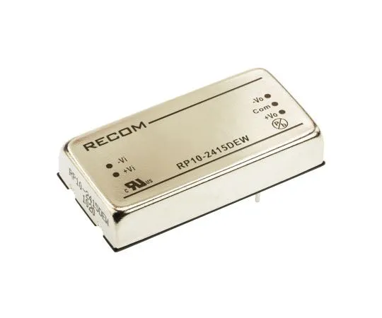 63-7662-07　Recom RP10 EW 10W Isolated DC-DC Converter Through Hole, Voltage in 9 → 36 V dc, Voltage out ±15V dc　RP10-2415DEW