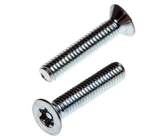 63-7573-91　Bright Zinc Plated Flat Steel Tamper Proof Security Screw, M4 x 20mm　482-8199