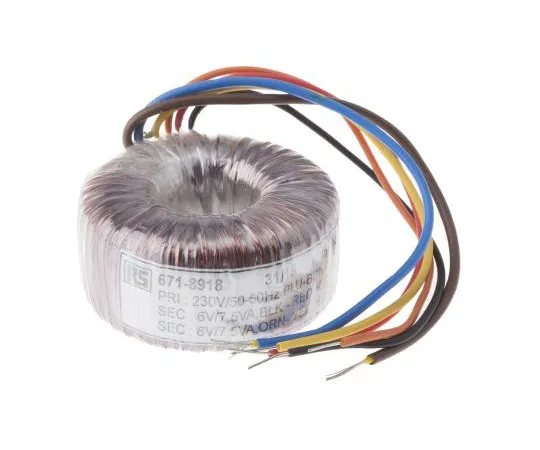 63-7670-51　2 Output Toroidal Transformer, 15VA, 2 x 6V ac　173-0078