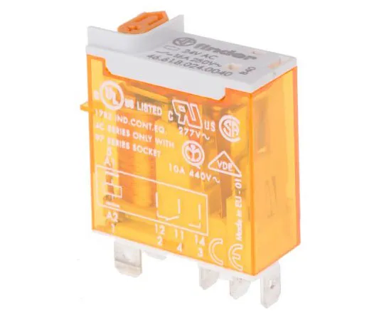 63-7597-13　Finder46 Series SPDT Non-Latching Relay Plug In, 24V ac Coil, 16A　46.61.8.024.0040