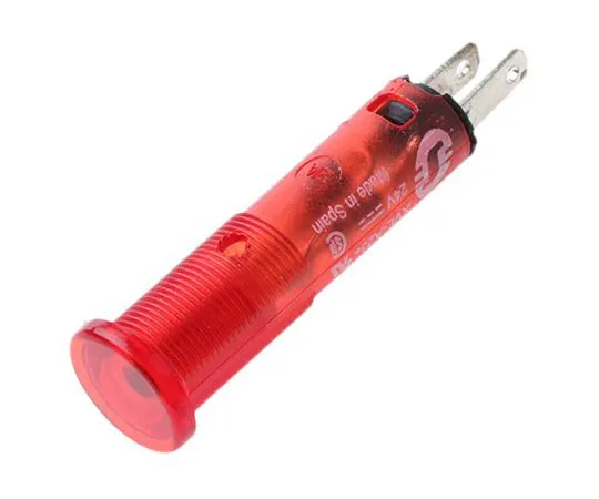 63-7631-56　Schneider Electric Red Indicator, Tab Termination, 24 V, 8mm Mounting Hole Size　XVLA234