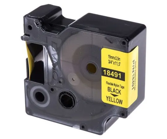 63-7571-13　Dymo Black on Yellow Label Printer Tape, 19 mm Width, 3.5 m Length　18491