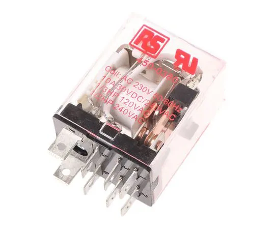 63-7551-69　RS PRO DPDT Non-Latching Relay Plug In, 230V ac Coil, 10A　450-0380