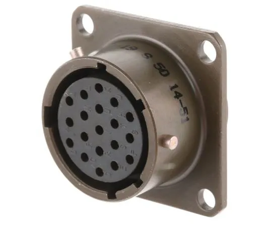 63-7668-36　Amphenol 451 Series, 19 Way Panel Mount MIL Spec Circular Connector Receptacle, Socket Contacts,Shell Size 14, Bayonet　451 02E 1419S 50