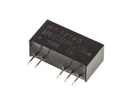 63-7559-70　Recom RP 1W Isolated DC-DC Converter Through Hole, Voltage in 10.8 → 13.2 V dc, Voltage out ±15V dc　RP-1215D