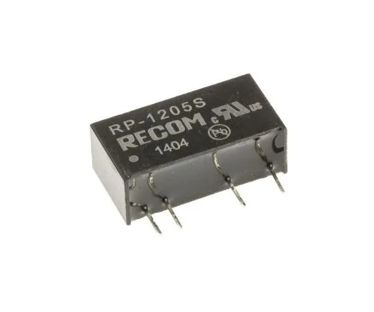 63-7559-59　Recom RP 1W Isolated DC-DC Converter Through Hole, Voltage in 10.8 → 13.2 V dc, Voltage out 5V dc　RP-1205S