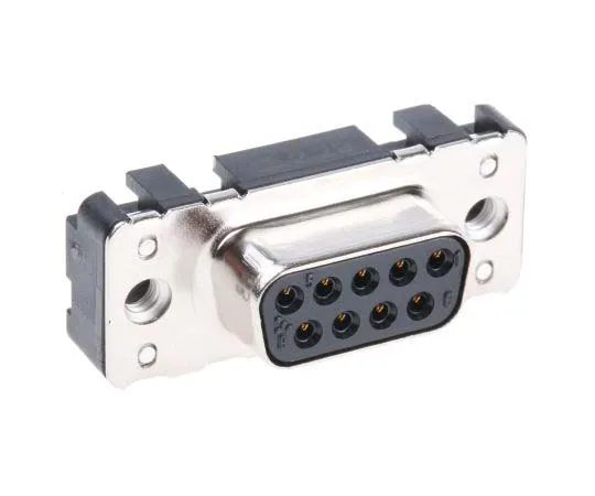 63-7701-05　Harting 9 Way Through Hole PCB D-sub Connector Socket, 2.74mm Pitch, with 4-40 UNC Threaded Inserts, Boardlocks　9661516512