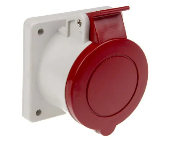 63-7561-64　RS PRO IP44 Red Panel Mount 3P+N+E Industrial Power Socket, Rated At 16A, 415 V　464-1655