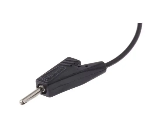 63-7612-69　Radiall 2 mm Test lead, 5A, 250V ac, Black, 20cm Lead Length　R929100/C290000-20CM