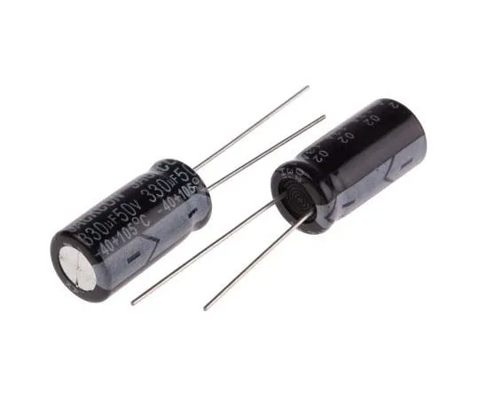 63-7737-53　RS PRO 330μF 50V dc Aluminium Capacitors, Through Hole 10 (Dia.) x 20mm +105°C 10mm 5mm 20mm　173-0276