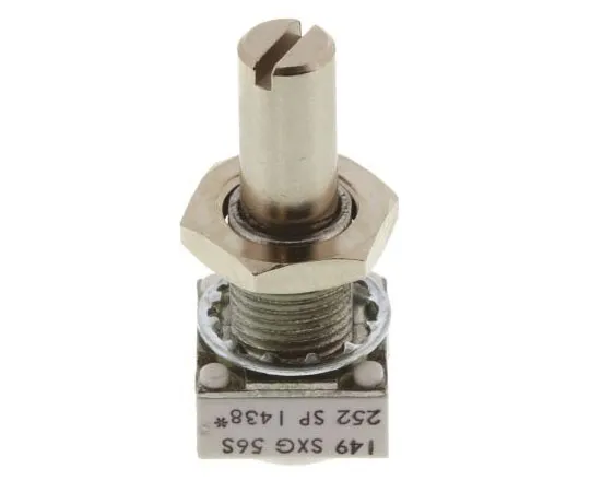 63-7578-17　Vishay 1 Gang Rotary Cermet Potentiometer with a 6.35 mm Dia. Shaft, 2.5kΩ, ±10%, 1W, Linear 14910F0GJSX10252KA　14910F0GJSX10252KA