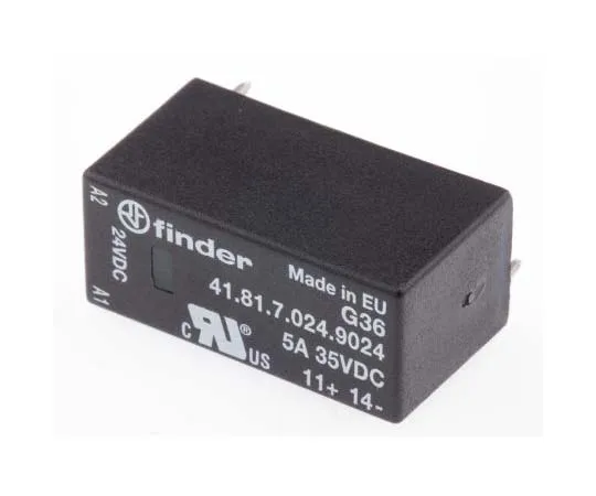 63-7730-41　Finder 5 A SPNO Solid State Relay, DC, PCB Mount, 24 V dc Maximum Load　41.81.7.024.9024
