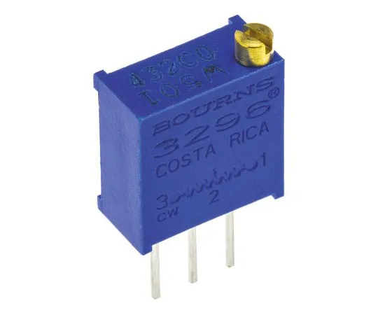 63-7608-18　500Ω Through Hole Trimmer Potentiometer 0.5W Top Adjust Bourns 3296 Series　3296W-1-501LF