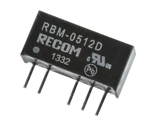 63-7587-09　Recom RBM 1W Isolated DC-DC Converter Through Hole, Voltage in 4.5 → 5.5 V dc, Voltage out ±12V dc　RBM-0512D