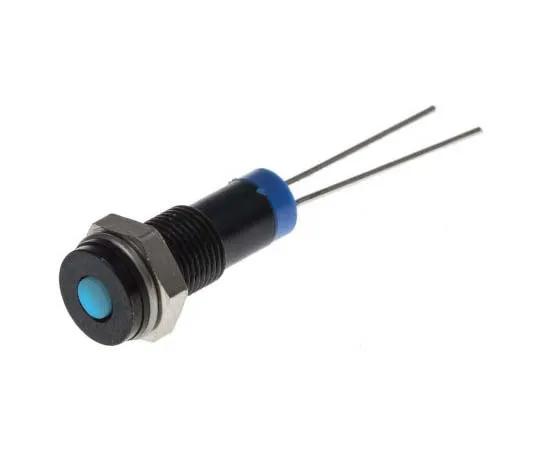 63-7708-42　RS PRO Blue Indicator, 2 V dc, 6mm Mounting Hole Size, Lead Pins Termination, IP67　700-1609