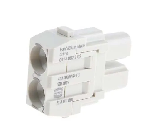 63-7711-21　Han-Modular Series Female Module, 2 Way, 1 Row, Rated At 40A, 1 kV, Han 40A　9140023102