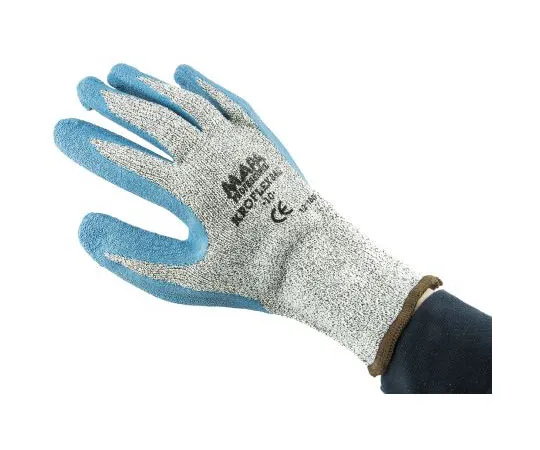 63-7664-47　Mapa Spontex Kroflex 840 Latex Latex-Coated Cut Resistant Gloves, size 10, Blue　840010