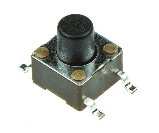 63-7572-07　Black Button Tactile Switch, Single Pole Single Throw (SPST) 50 mA @ 12 V ac 3.4mm　4-1437565-9