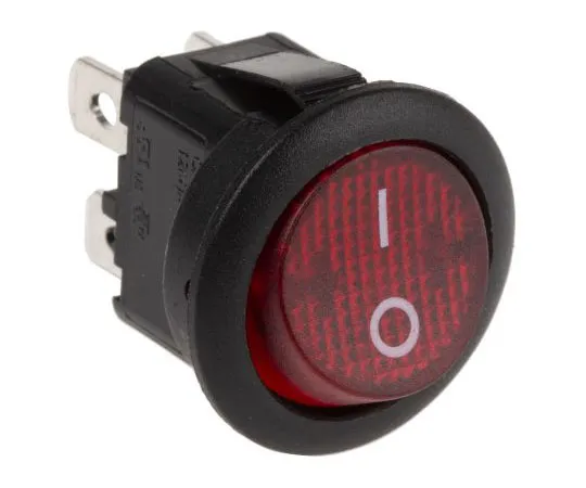 63-7565-59　APEM Illuminated Double Pole Single Throw (DPST), Latching Rocker Switch Panel Mount　MR210R5LBR