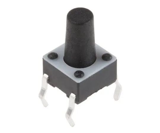 63-7571-99　Black Button Tactile Switch, Single Pole Single Throw (SPST) 50 mA @ 24 V dc 5.9mm　1-1825910-4