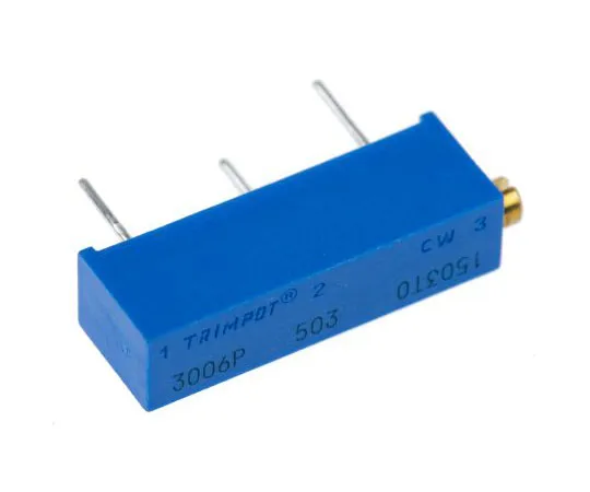 63-7607-93　50kΩ Through Hole Trimmer Potentiometer 0.75W Side Adjust Bourns 3006 Series　3006P-1-503LF