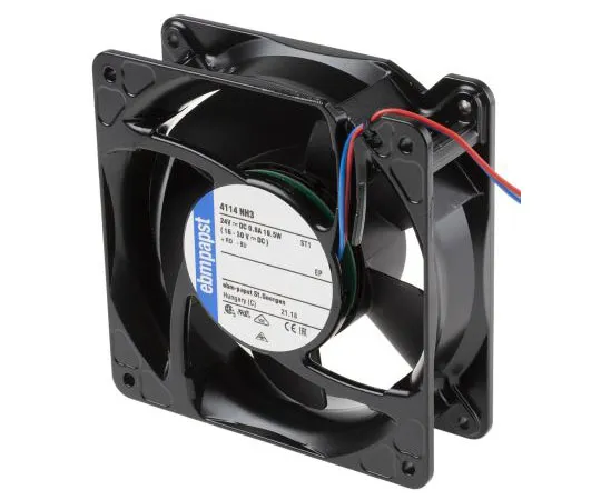 63-7603-60　ebm-papst 4100N Series Axial Fan, 119 x 119 x 38mm, 310m³/h, 19.5W, 24 V dc　4114NH3