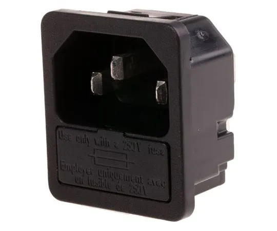63-7620-47　Schurter C14 Snap-In IEC Plug Male, 10A, 250 V ac　6200.432