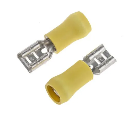 63-7695-63　JST FVDDF Series Yellow Insulated Crimp Receptacle, 6.35 x 0.8mm, 2.6mm² to 6.6mm², 12AWG to 10AWG　FVDDF5.5-250A(S)(LF)