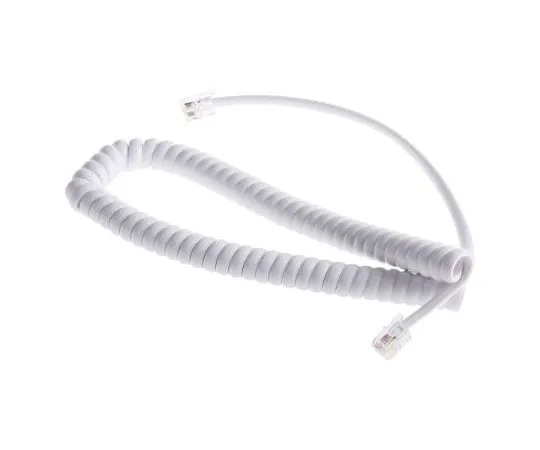63-7587-72　RS PRO White 2.5m Telephone Extension Cable Male RJ9(4/4) Male RJ9(4/4)　495-0448