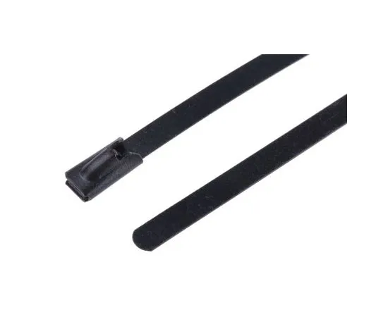 63-7628-65　RS PRO Black Polyester Coated Stainless Steel Roller Ball Cable Tie, 360mm x 4.6 mm　547-4333