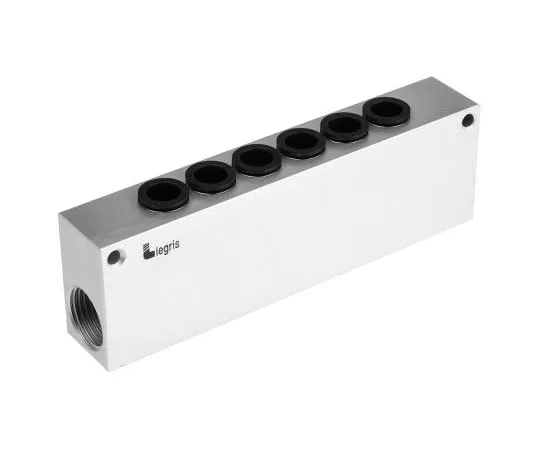 63-7584-60　Legris 6 stations G 1/2 Manifold, Aluminium 1/2in G　3310 10 21